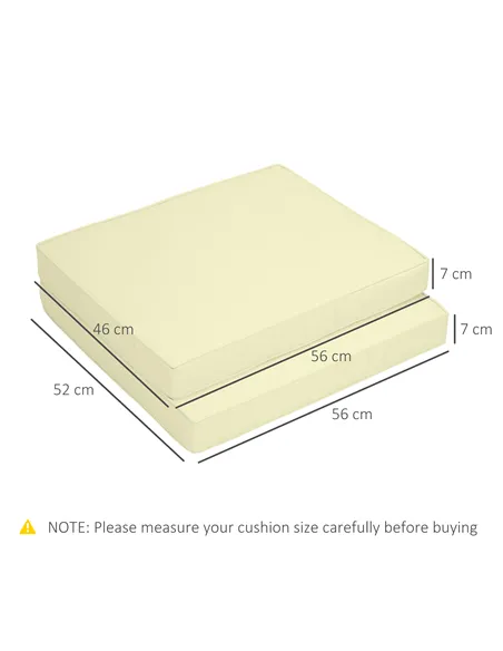 Outsunny Set of 2 Garden Seat and Back Cushion Set, Replacement Cushions for Outdoor Furniture with Seat Cushion and Back Cushio