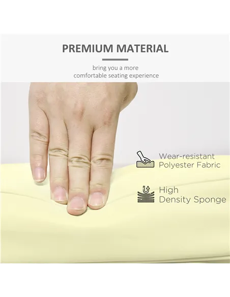 Outsunny Set of 2 Garden Seat and Back Cushion Set, Replacement Cushions for Outdoor Furniture with Seat Cushion and Back Cushio