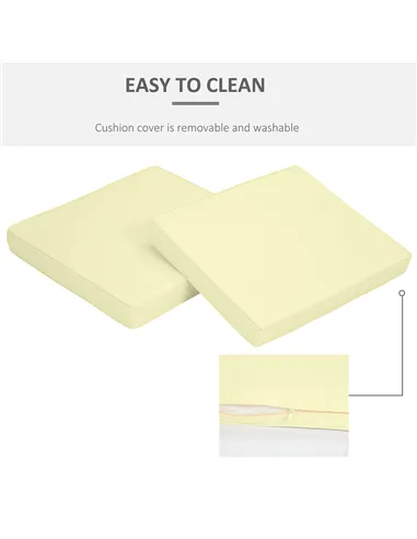 Outsunny Set of 2 Garden Seat and Back Cushion Set, Replacement Cushions for Outdoor Furniture with Seat Cushion and Back Cushio