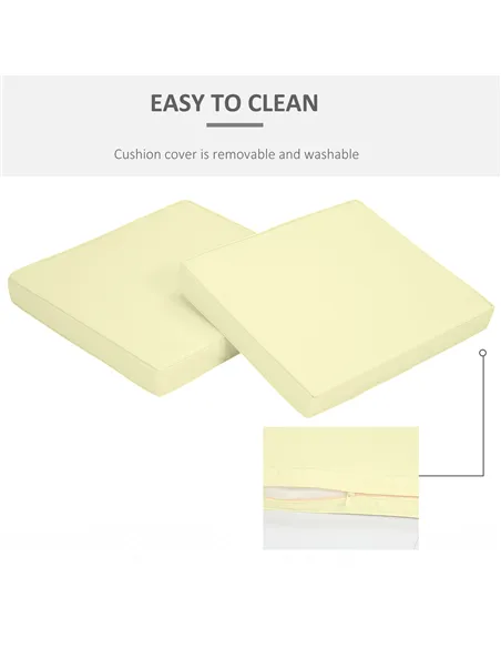 Outsunny Set of 2 Garden Seat and Back Cushion Set, Replacement Cushions for Outdoor Furniture with Seat Cushion and Back Cushio