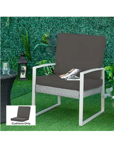 Outsunny Set of 2 Garden Seat and Back Cushion Set, Replacement Cushions for Outdoor Furniture with Seat Cushion and Back Cushio 2