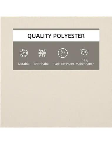 Outsunny Garden Sun Lounger Cushion Replacement Thick Sunbed Reclining Chair Relaxer Pad with Pillow - Cream White