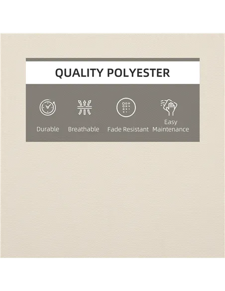 Outsunny Garden Sun Lounger Cushion Replacement Thick Sunbed Reclining Chair Relaxer Pad with Pillow - Cream White