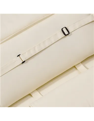 Outsunny Garden Sun Lounger Cushion Replacement Thick Sunbed Reclining Chair Relaxer Pad with Pillow - Cream White