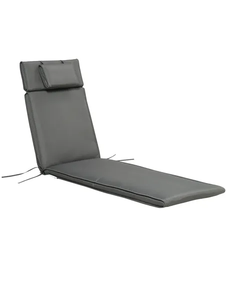 Outsunny Outdoor Garden Patio Folding High Back Chair Cushion Replacement Seat Pad - Grey