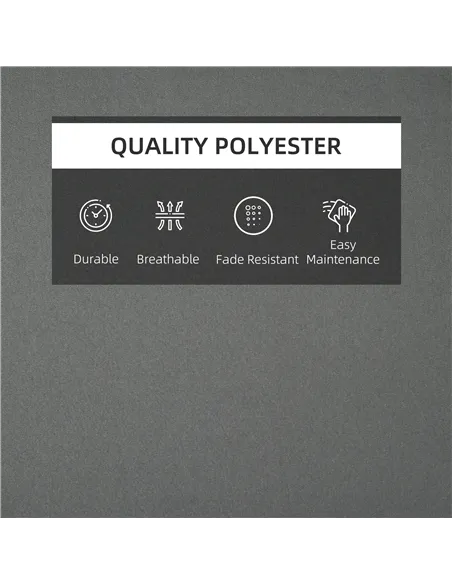 Outsunny Outdoor Garden Patio Folding High Back Chair Cushion Replacement Seat Pad - Grey