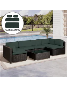 Outsunny Garden Rattan Sofa Cushion Polyester Cover Replacement Outdoor- No Cushion Included, Dark Grey 2
