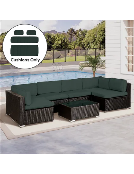 Outsunny Garden Rattan Sofa Cushion Polyester Cover Replacement Outdoor- No Cushion Included, Dark Grey