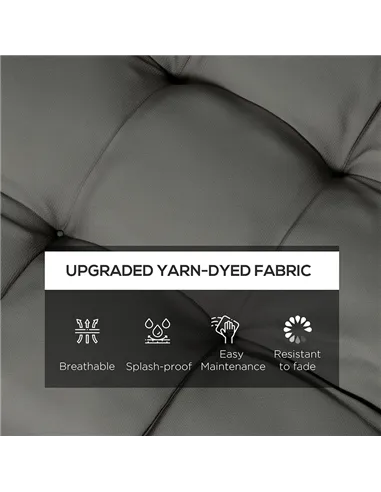 Outsunny 4-Piece Seat Cushion Pillows Replacement, Patio Chair Cushions Set with Ties for Indoor Outdoor, Charcoal Grey