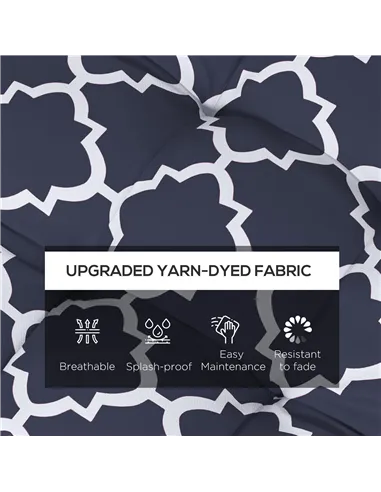 Outsunny 4-Piece Seat Cushion Pillows Replacement, Patio Chair Cushions Set with Ties for Indoor Outdoor, Blue