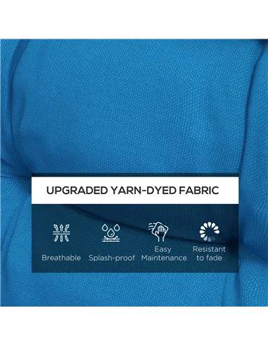 Outsunny 2-Piece Seat Cushion Replacement with Backrest, Garden Patio Chair Cushions Set with Ties, Blue