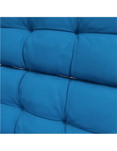 Outsunny 2-Piece Seat Cushion Replacement with Backrest, Garden Patio Chair Cushions Set with Ties, Blue