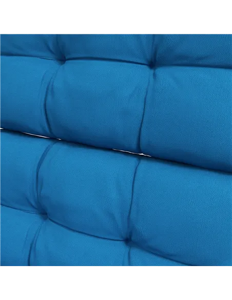 Outsunny 2-Piece Seat Cushion Replacement with Backrest, Garden Patio Chair Cushions Set with Ties, Blue