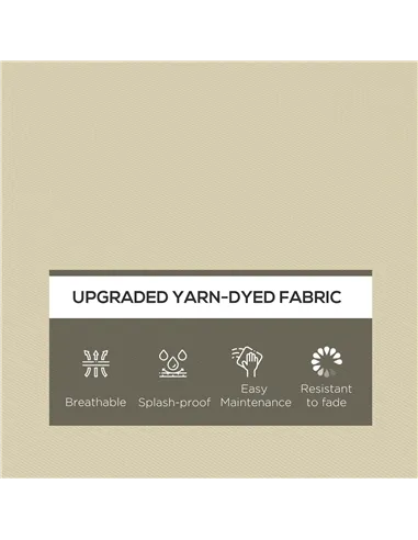 Outsunny 4-Piece Seat Cushions Pillow Replacement, Patio Chair Cushions Set with Ties for Indoor Outdoor, Beige