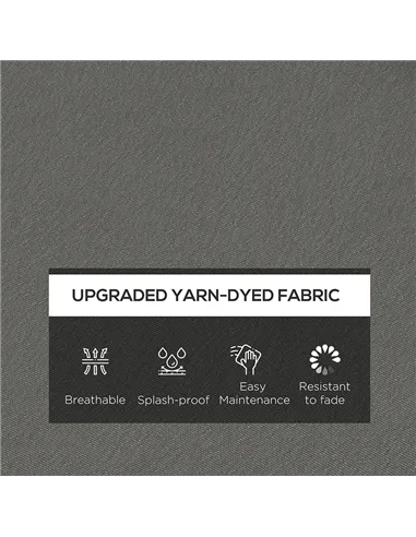 Outsunny 4-Piece Seat Cushions Pillow Replacement, Patio Chair Cushions Set with Ties for Indoor Outdoor, Charcoal Grey