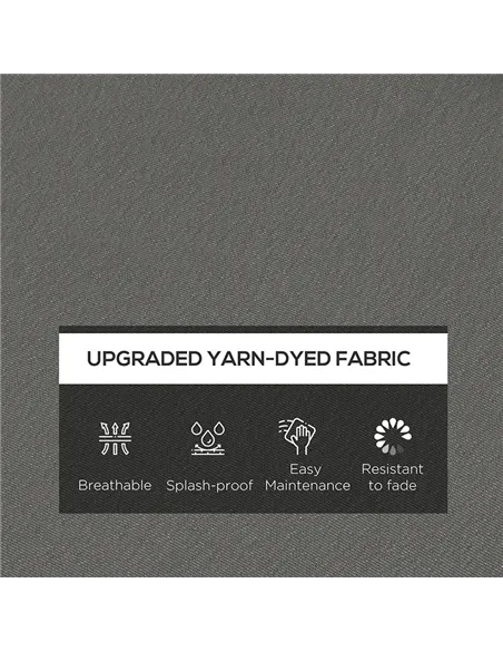 Outsunny 4-Piece Seat Cushions Pillow Replacement, Patio Chair Cushions Set with Ties for Indoor Outdoor, Charcoal Grey