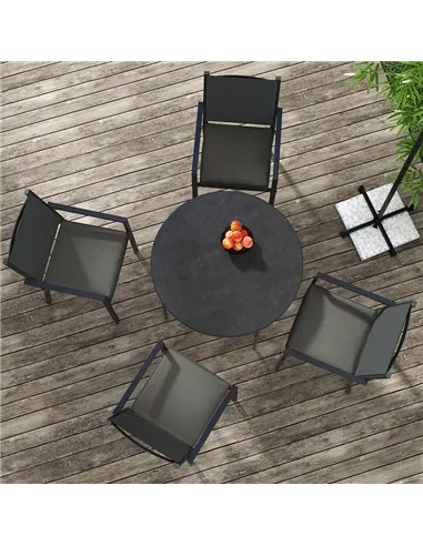 Outsunny 4-Piece Seat Cushions Pillow Replacement, Patio Chair Cushions Set with Ties for Indoor Outdoor, Charcoal Grey