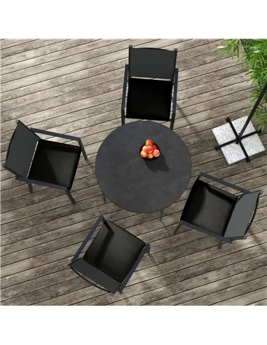 Outsunny 4-Piece Seat Cushions Pillow Replacement, Patio Chair Cushions Set with Ties for Indoor Outdoor, Black