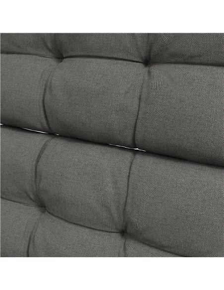 Outsunny 2-Piece Seat Cushion Replacement with Backrest, Garden Patio Chair Cushions Set with Ties, Charcoal Grey