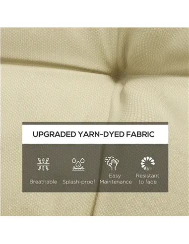 Outsunny 2-Piece Seat Cushion Replacement with Backrest, Garden Patio Chair Cushions Set with Ties, Beige