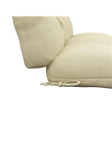 Outsunny 2-Piece Seat Cushion Replacement with Backrest, Garden Patio Chair Cushions Set with Ties, Beige