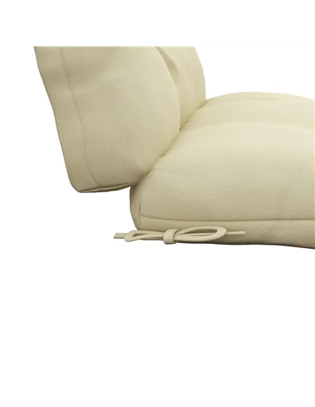 Outsunny 2-Piece Seat Cushion Replacement with Backrest, Garden Patio Chair Cushions Set with Ties, Beige