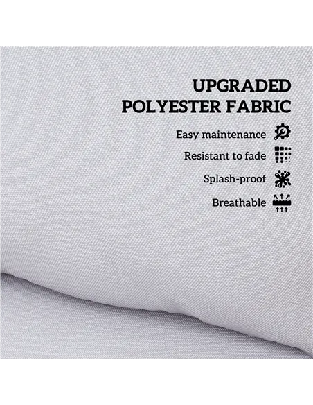 Outsunny Seat and Back Padded Cushion Set, CUSHION ONLY - Light Grey