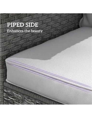 Outsunny Seat and Back Padded Cushion Set, CUSHION ONLY - Light Grey