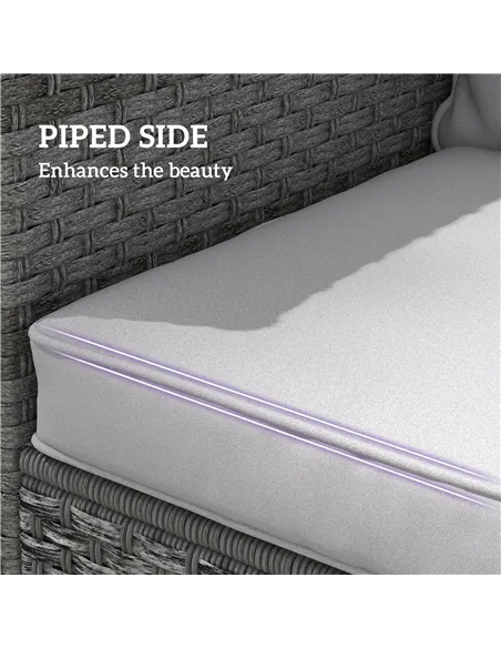 Outsunny Seat and Back Padded Cushion Set, CUSHION ONLY - Light Grey