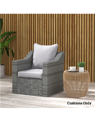 Outsunny Seat and Back Padded Cushion Set, CUSHION ONLY - Light Grey