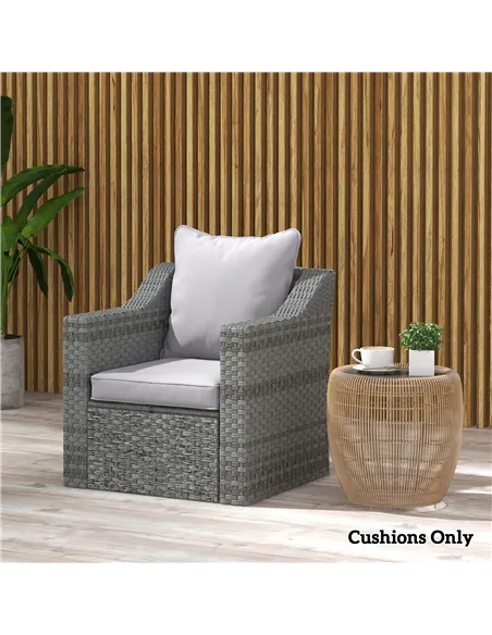 Outsunny Seat and Back Padded Cushion Set, CUSHION ONLY - Light Grey