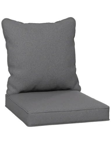 Outsunny Seat and Back Padded Cushion Set, CUSHION ONLY - Charcoal Grey