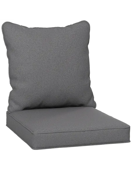Outsunny Seat and Back Padded Cushion Set, CUSHION ONLY - Charcoal Grey