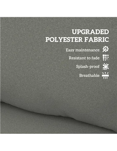 Outsunny Seat and Back Padded Cushion Set, CUSHION ONLY - Charcoal Grey