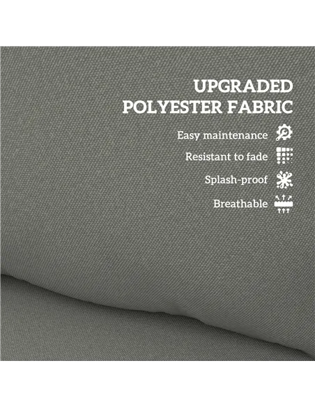 Outsunny Seat and Back Padded Cushion Set, CUSHION ONLY - Charcoal Grey