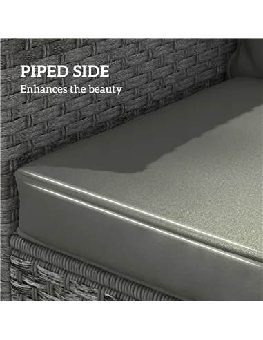 Outsunny Seat and Back Padded Cushion Set, CUSHION ONLY - Charcoal Grey