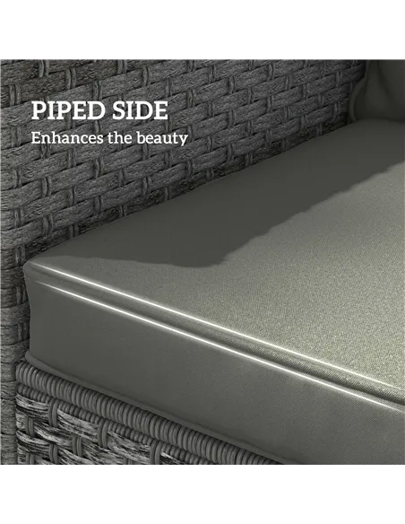 Outsunny Seat and Back Padded Cushion Set, CUSHION ONLY - Charcoal Grey