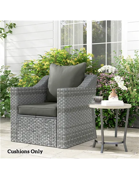 Outsunny Seat and Back Padded Cushion Set, CUSHION ONLY - Charcoal Grey