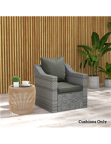 Outsunny Seat and Back Padded Cushion Set, CUSHION ONLY - Charcoal Grey