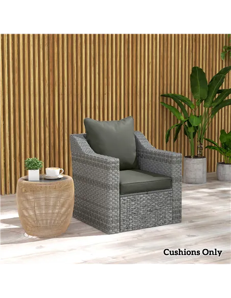 Outsunny Seat and Back Padded Cushion Set, CUSHION ONLY - Charcoal Grey