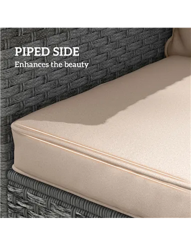 Outsunny Seat and Back Padded Cushion Set, CUSHION ONLY - Beige