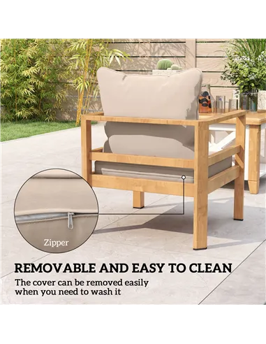 Outsunny Seat and Back Padded Cushion Set, CUSHION ONLY - Beige