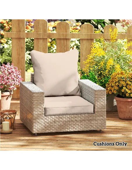 Outsunny Seat and Back Padded Cushion Set, CUSHION ONLY - Beige