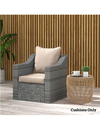 Outsunny Seat and Back Padded Cushion Set, CUSHION ONLY - Beige