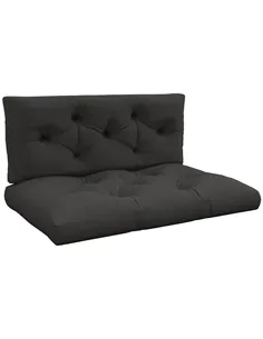 Outsunny Seat and Back Padded Pallet Cushion Set - Dark Grey