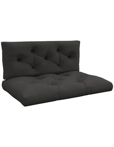 Outsunny Seat and Back Padded Pallet Cushion Set - Dark Grey