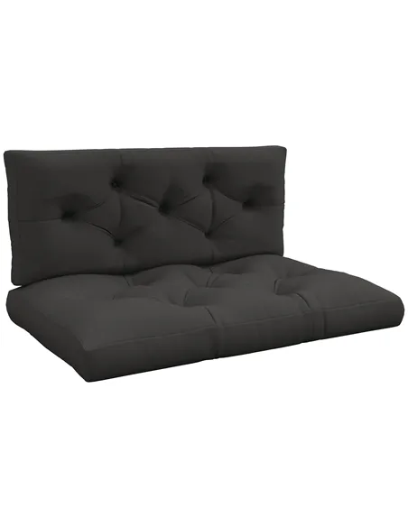 Outsunny Seat and Back Padded Pallet Cushion Set - Dark Grey