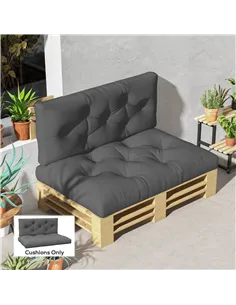 Outsunny Seat and Back Padded Pallet Cushion Set - Dark Grey 2