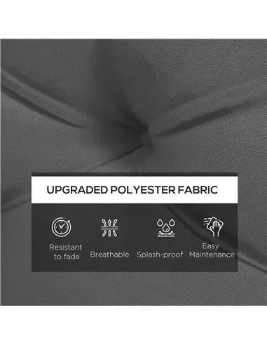 Outsunny Seat and Back Padded Pallet Cushion Set - Dark Grey