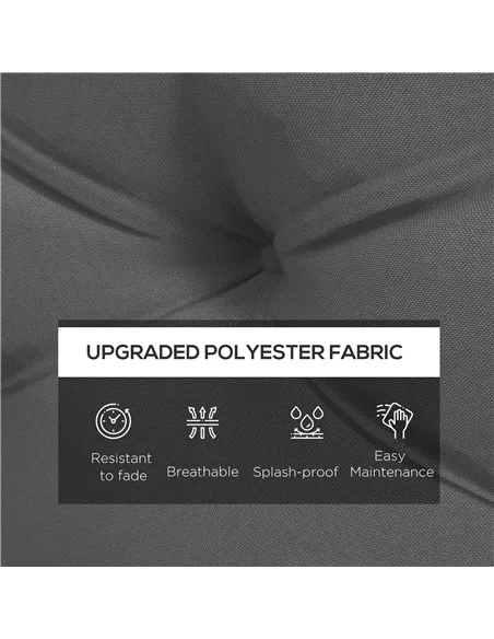 Outsunny Seat and Back Padded Pallet Cushion Set - Dark Grey